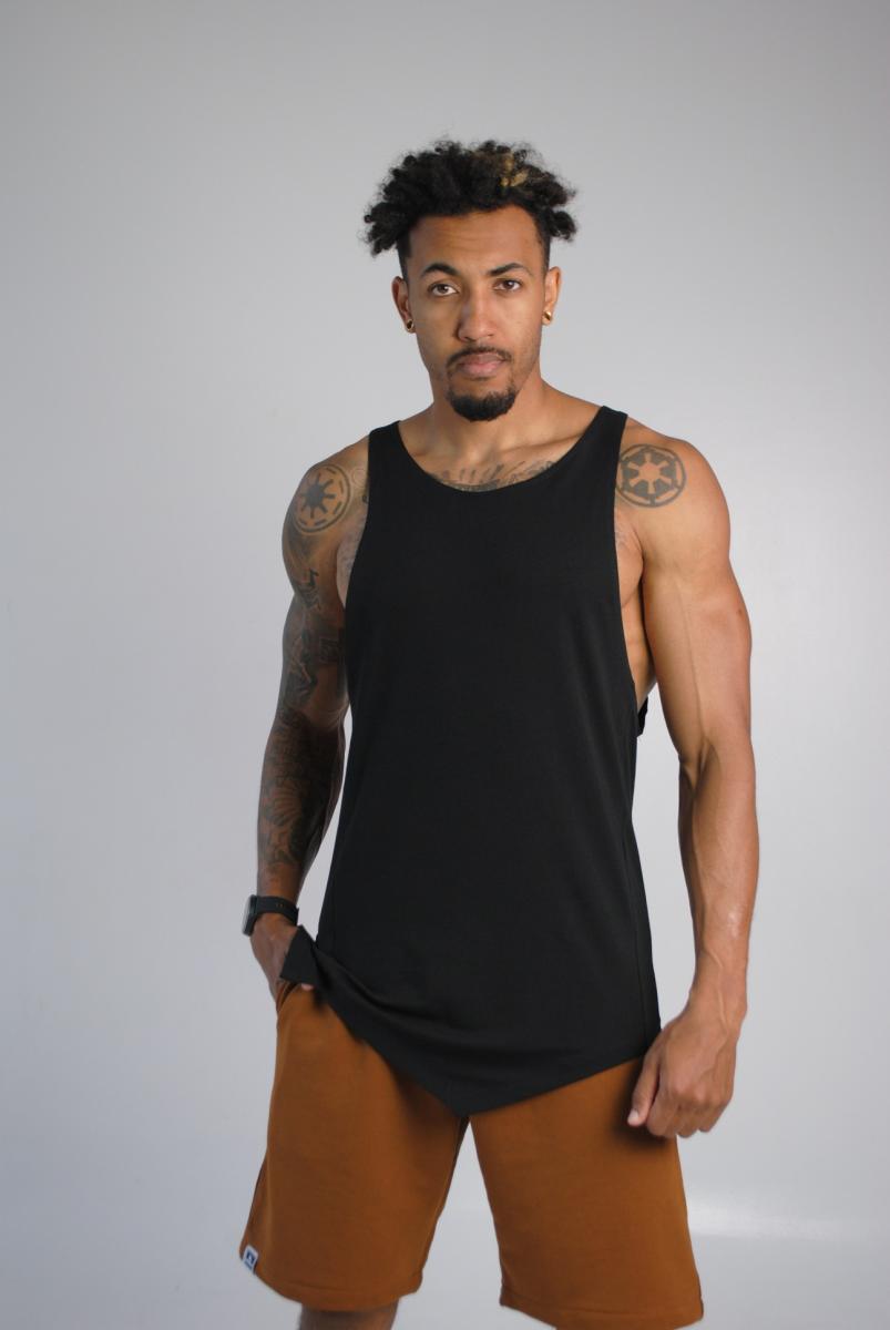 Майка длинная чёрная Hi Mate