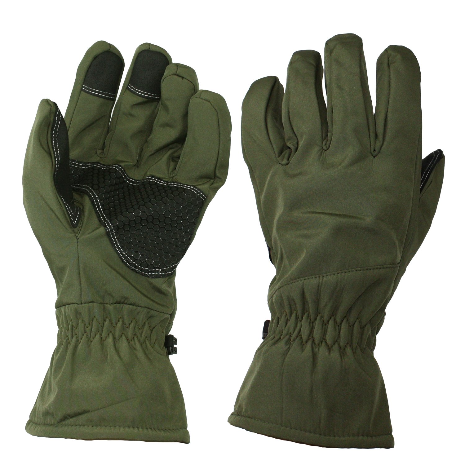 Рукавички зимові тактичні SoftShell термо 3 шари сенсорні PERUN UAD Олива