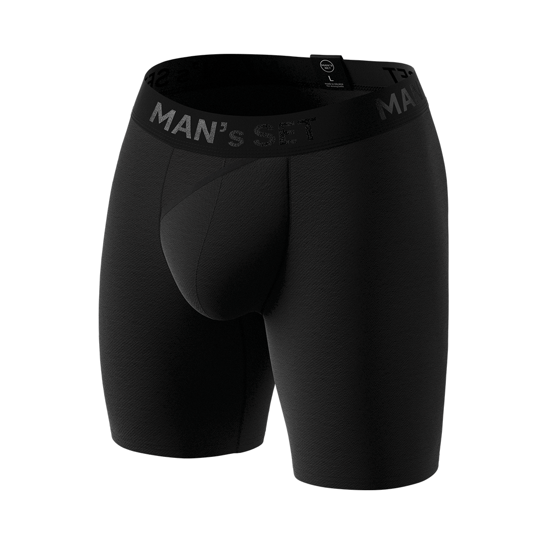 Чоловічі анатомічні боксери з бавовни Anatomic Long 2.0, Black Series, чорний MansSet