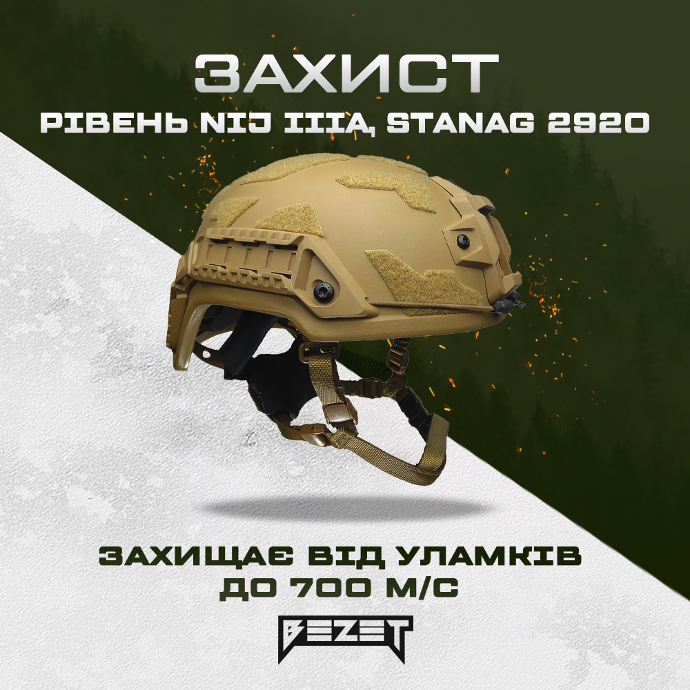 Кевларовий балістичний шолом ARCH Coyote Helmet Койот - Фото 2