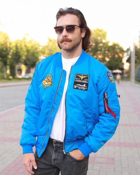 Бомбер MA-1 електрик з нашивками 831 БрТА Olymp
