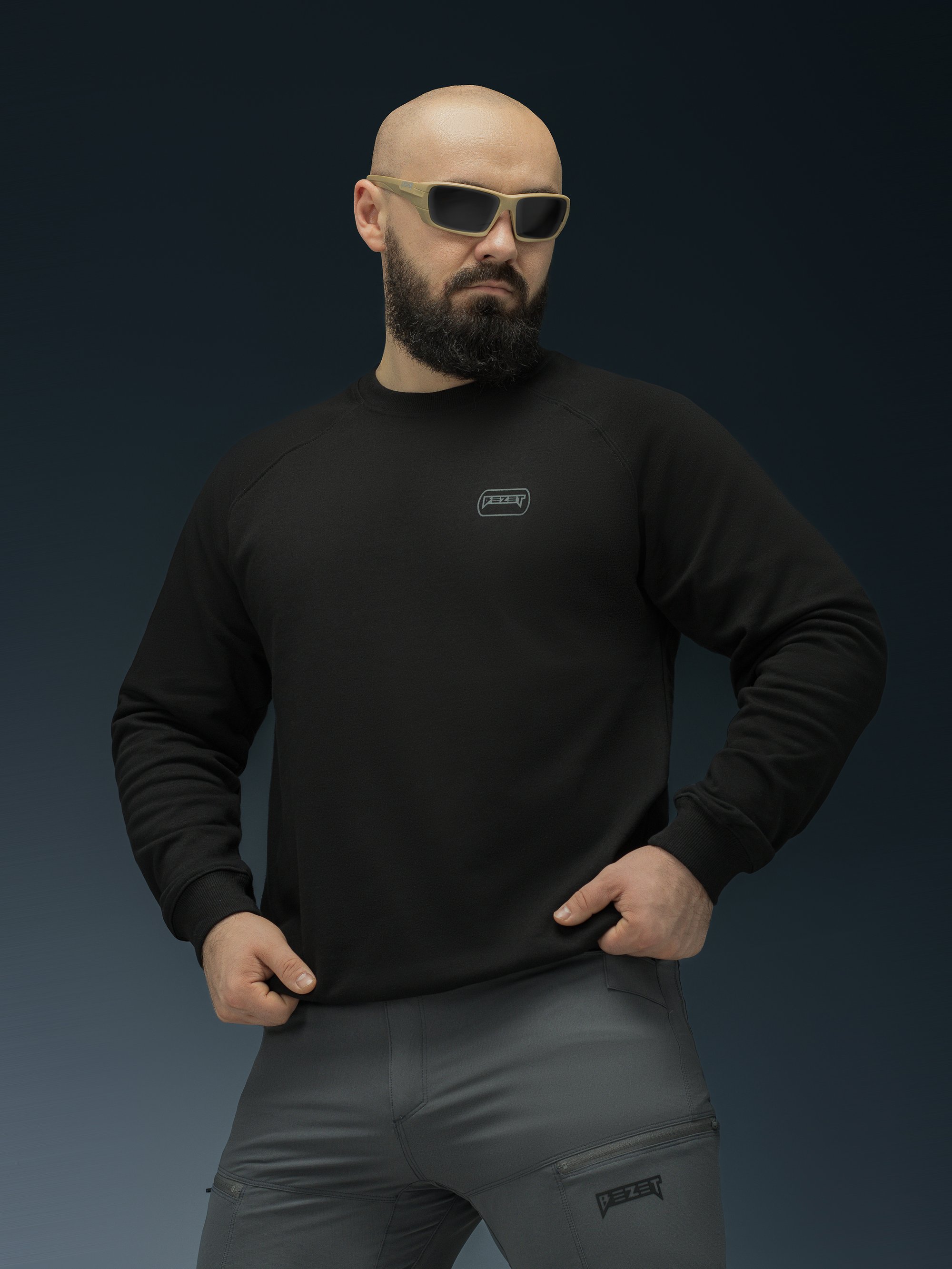 Кофта світшот BEZET Skull Unit чорний - Фото 6