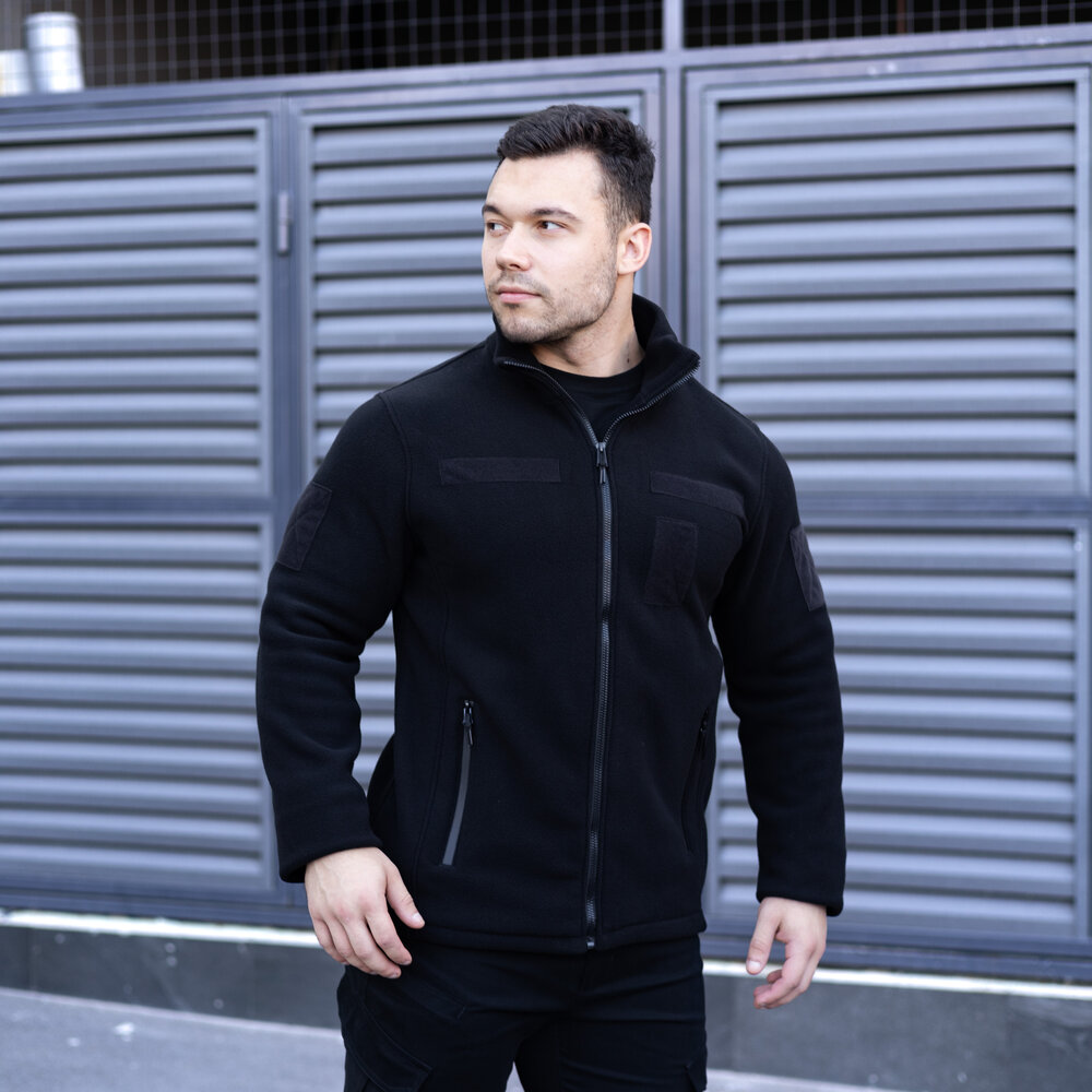 Толстовка флісова Pobedov Voin з липучками Чорний 3XL BLto25413XLba