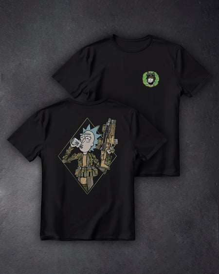 Футболка з принтом Tactical Rick чорна We feel