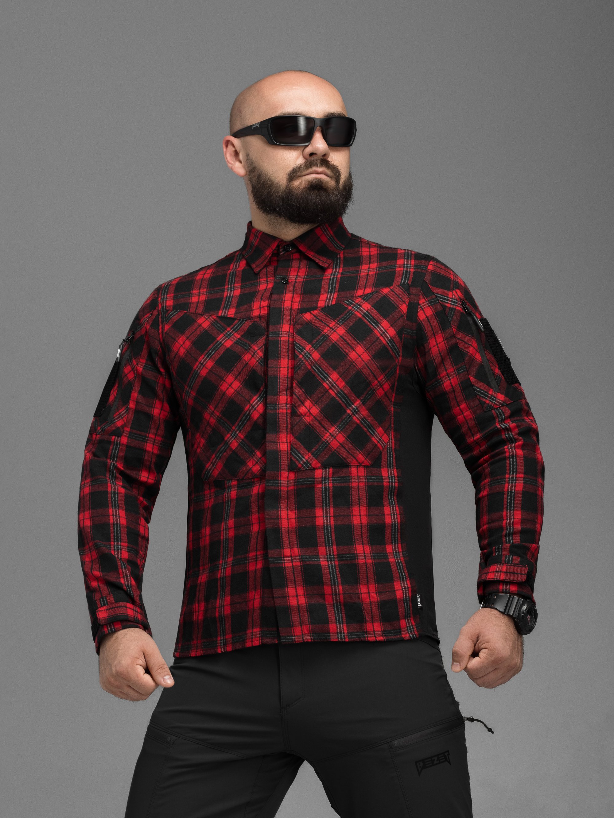 Сорочка фланелева BEZET Defender чорний/червоний - Фото 8
