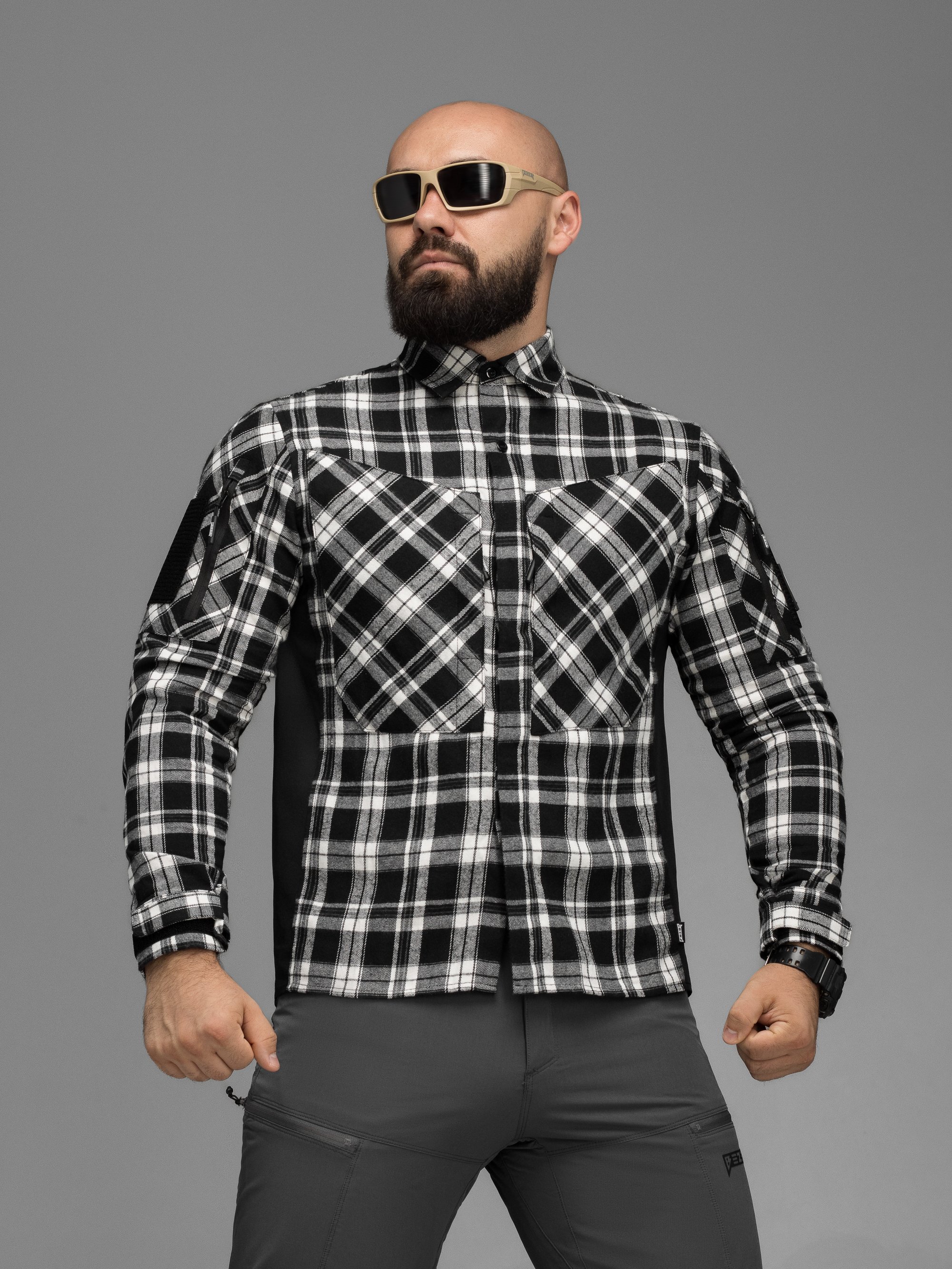 Сорочка фланелева BEZET Defender чорний/білий - Фото 3