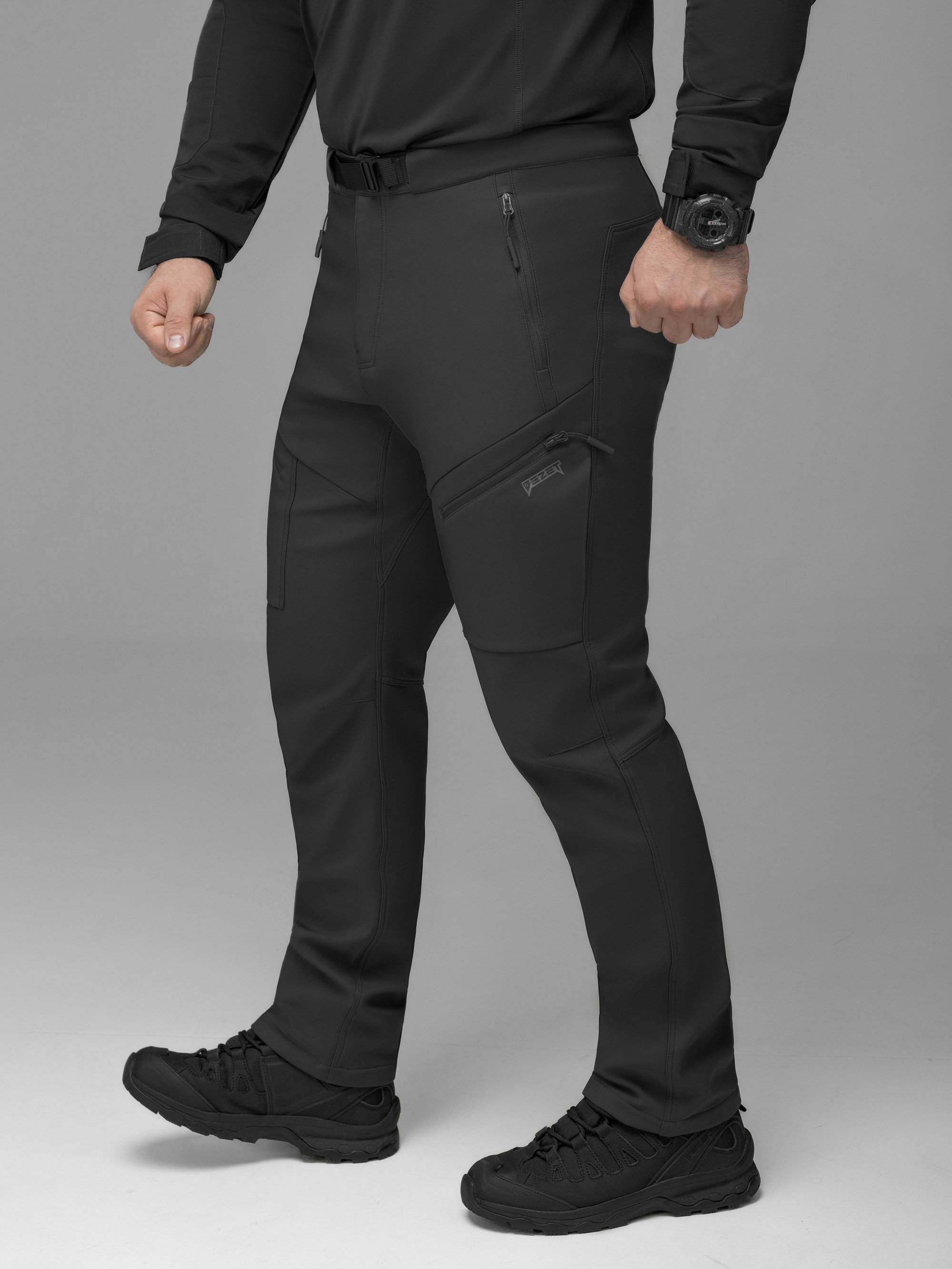 Брюки карго тактичні Softshell BEZET Techwear чорний - Фото 6