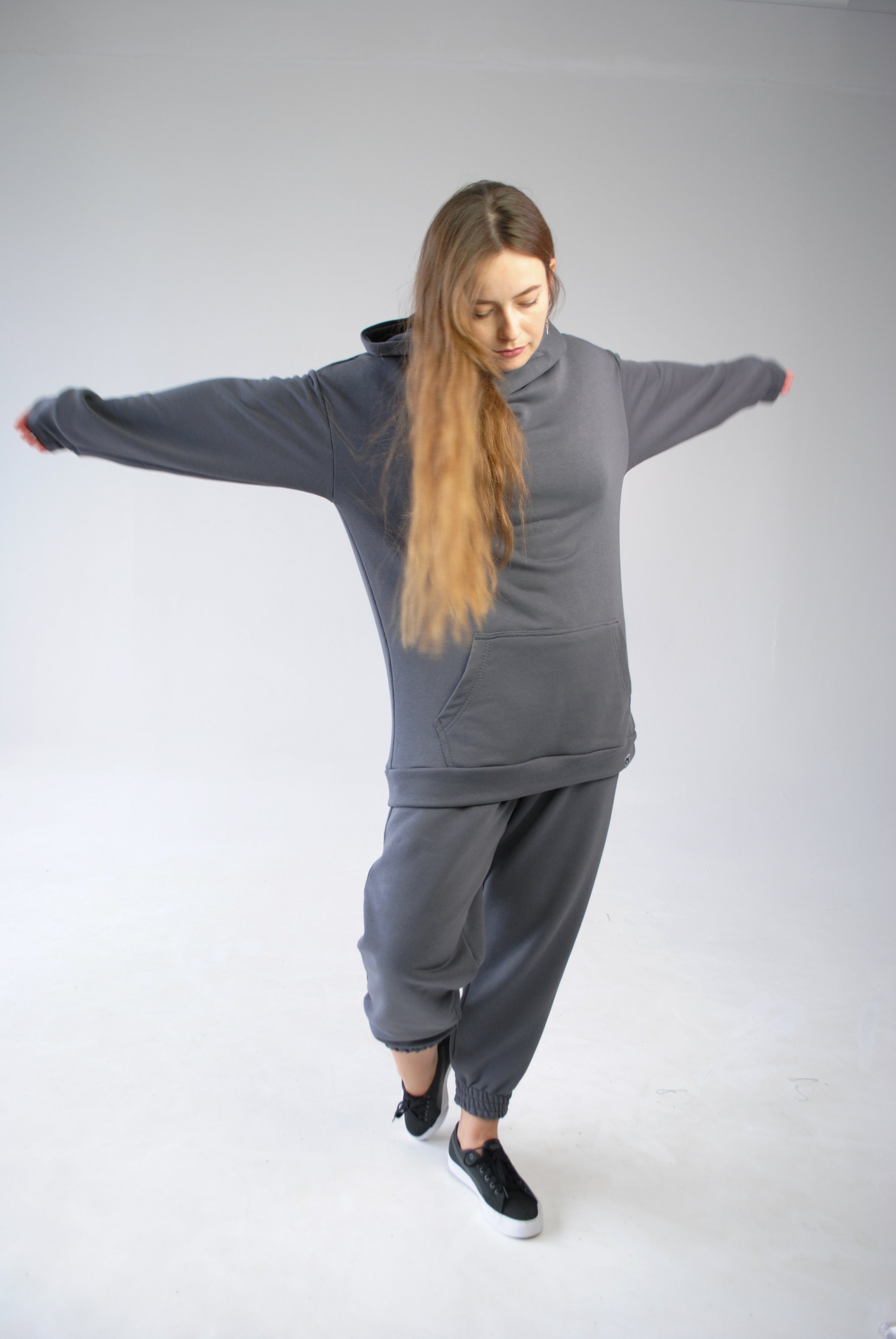 Костюм спортивний утеплений сірий жіночий Hi Mate - Фото 1
