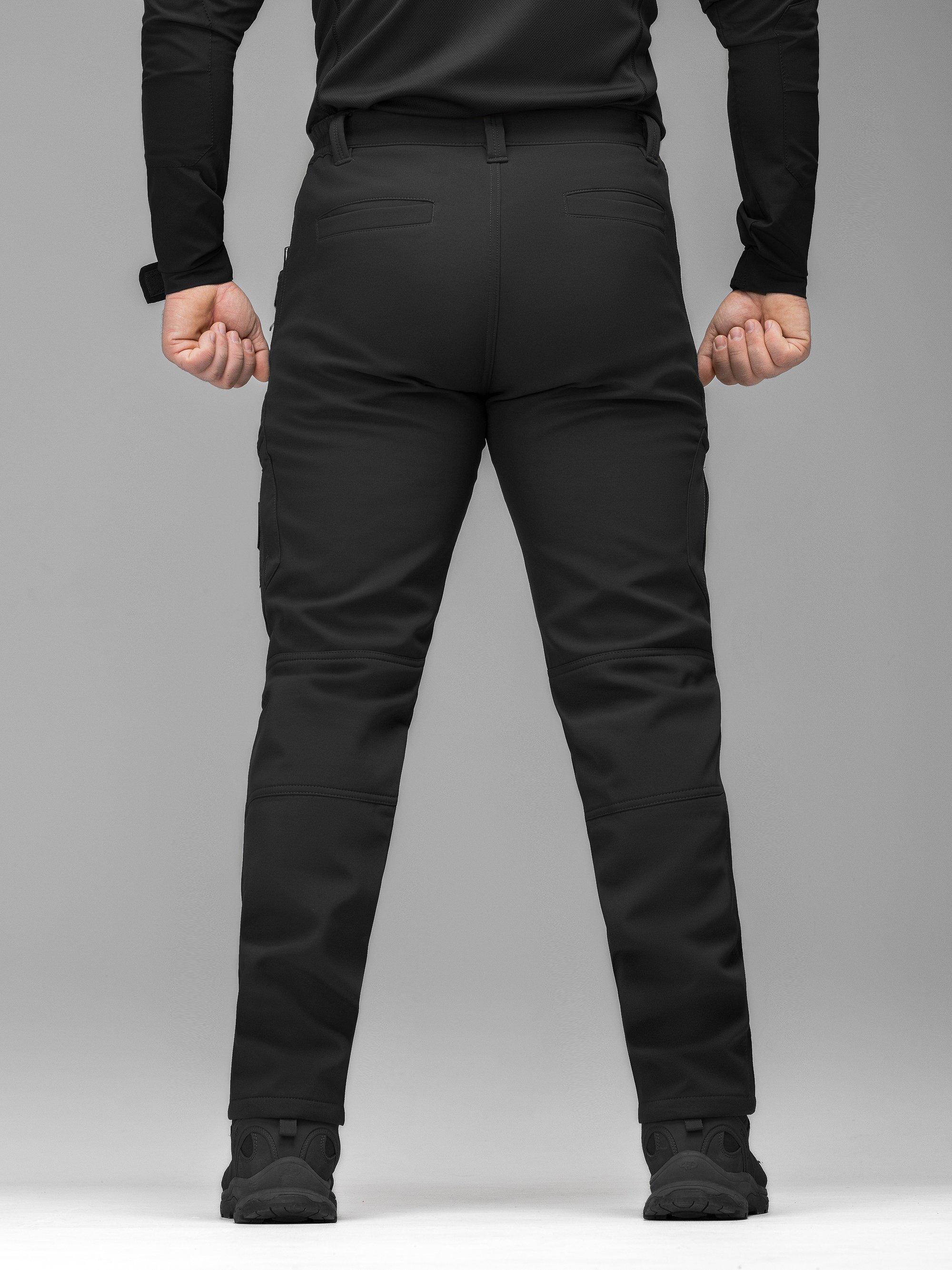 Зимові брюки карго тактичні Softshell BEZET Ешелон чорні - Фото 12