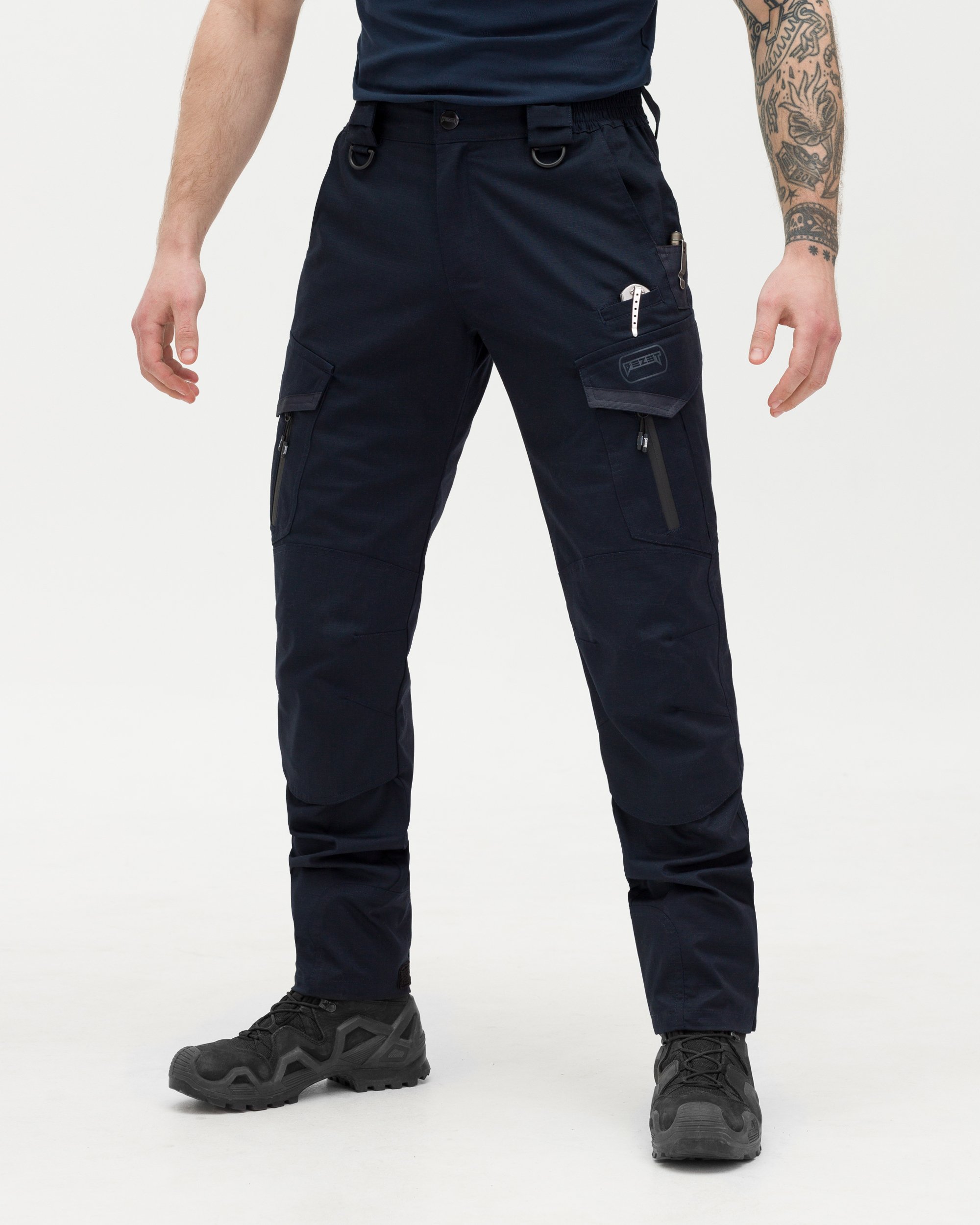 КОМПЛЕКТ (БРЮКИ КАРГО ТАКТИЧНІ BEZET ONYX СИНІЙ, ФУТБОЛКА ПОЛО ТАКТИЧНА ДСНС BEZET СИНІЙ) - Фото 9