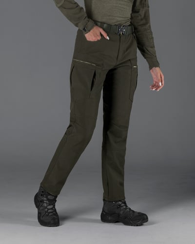 Зимові штани карго тактичні Softshell BEZET Ешелон хакі - Фото 4