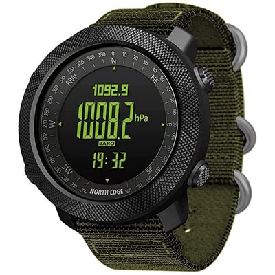 Чоловічий водостійкий тактичний годинник North Edge Apache Green 5BAR з компасом - Фото 3