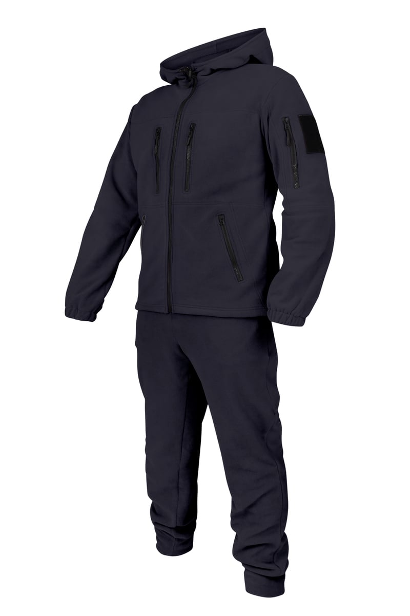 Костюм флісовий тактичний з капюшоном, темно-синій PlusPlus