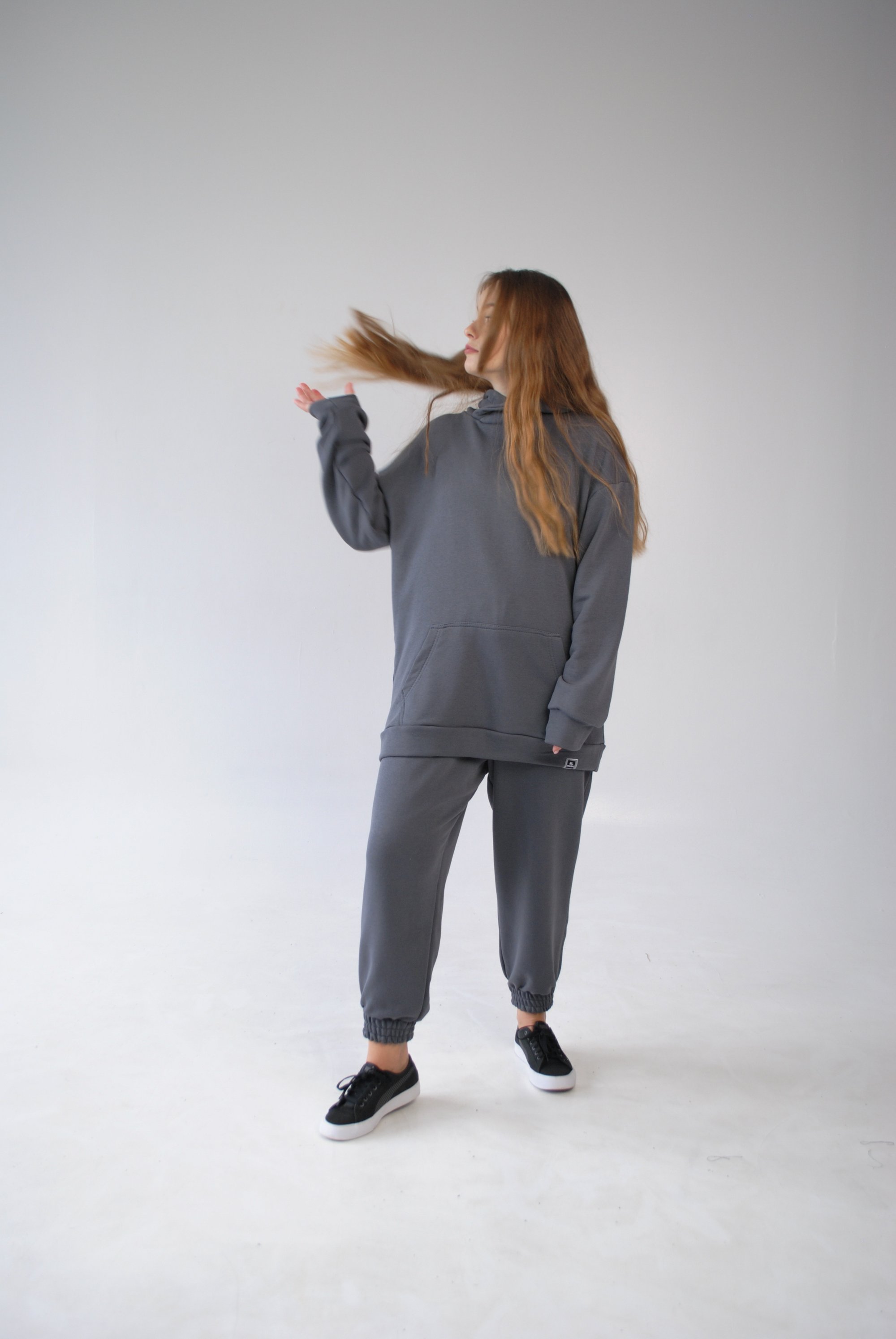 Костюм спортивний утеплений сірий жіночий Hi Mate - Фото 2