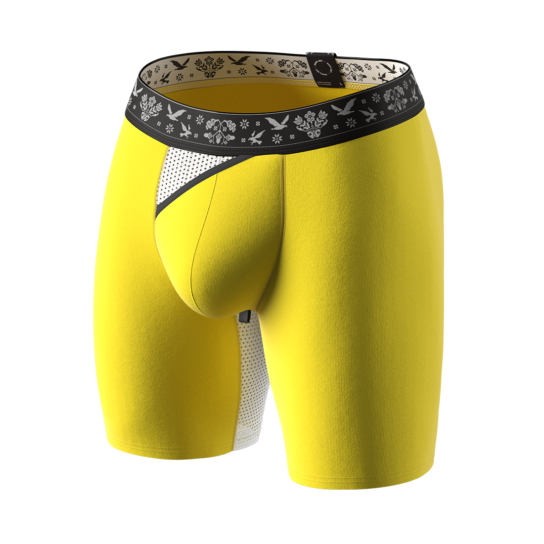 Чоловічі анатомічні боксери з бавовни із сіткою, Ukrainian Long 2.0 Light, лимонний MansSet