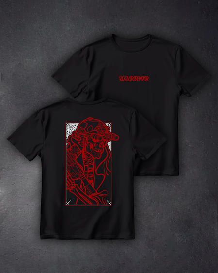 Футболка з принтом Red Warrior чорна We feel