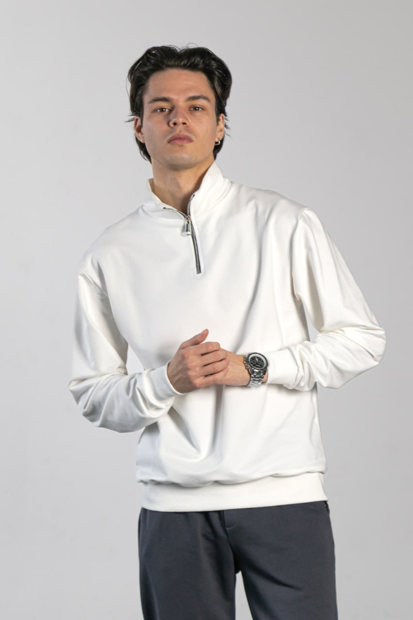 Чоловіча кофта із змійкою Reload Chester біла