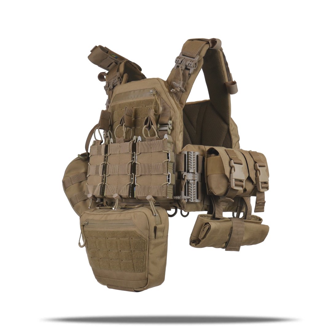 Комплект Kiborg Плитоноска GU gen.2 + 8 підсумків Койот KIBORG