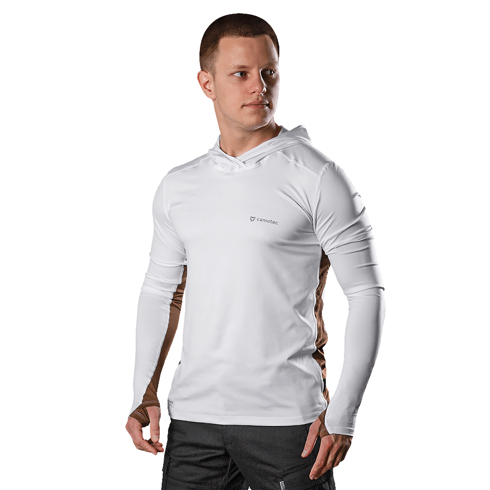 Лонгслів Camotec Chiton Air Hood CoolPass SJ Білий KOMBAT