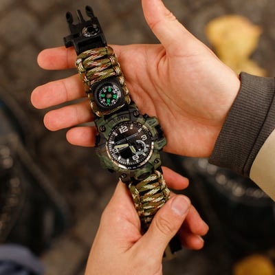 Чоловічий водостійкий тактичний годинник Besta Military з компасом - Фото 16