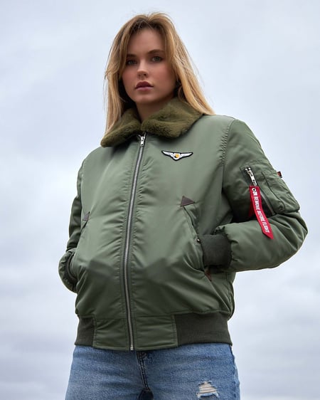 Бомбер B-15 хакі жіночий Olymp