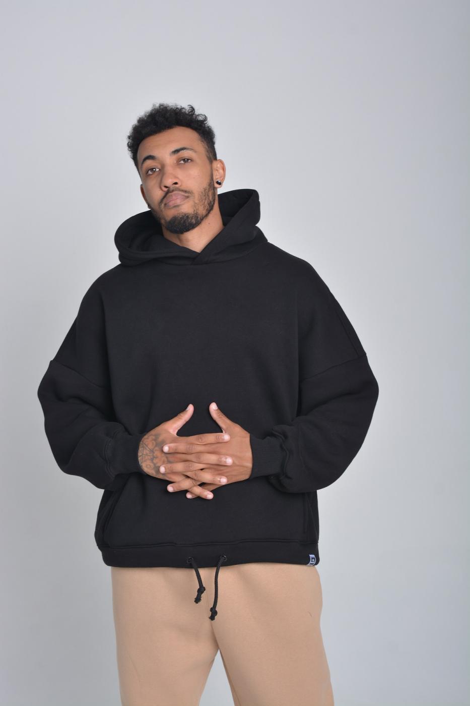 Худі оверсайз чорний Hi Mate