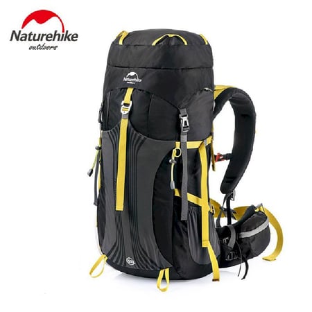 Рюкзак туристичний Naturehike, 55 л, чорний EquipLine