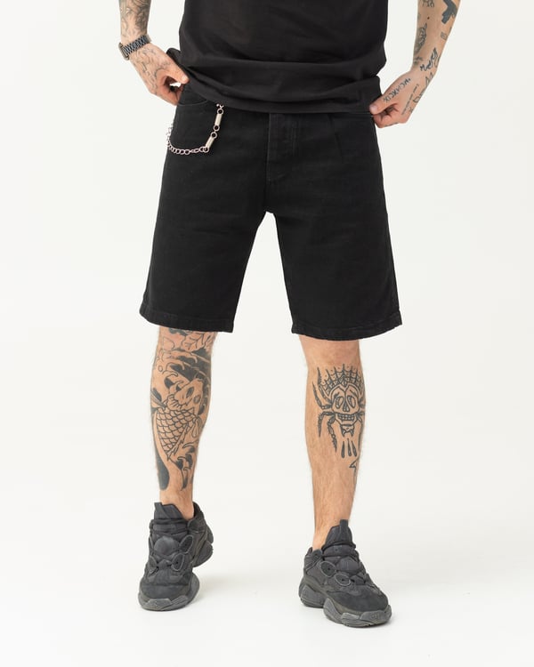 Чорні джинсові шорти BEZET з ланцюжком