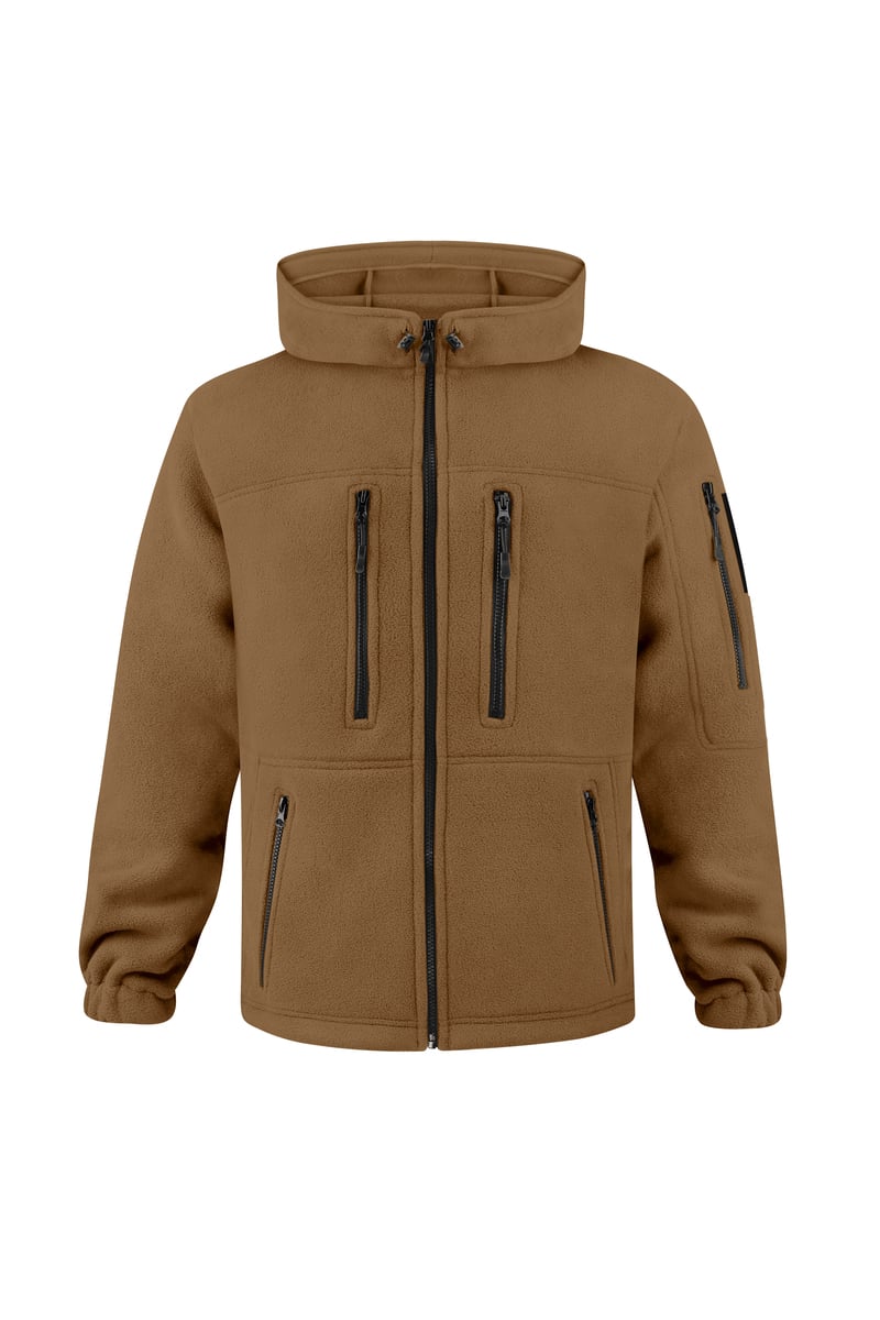 Кофта флісова тактична з капюшоном, койот PlusPlus