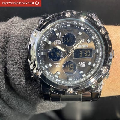 Чоловічий тактичний годинник Skmei Molot Limited AllBlack - Фото 10