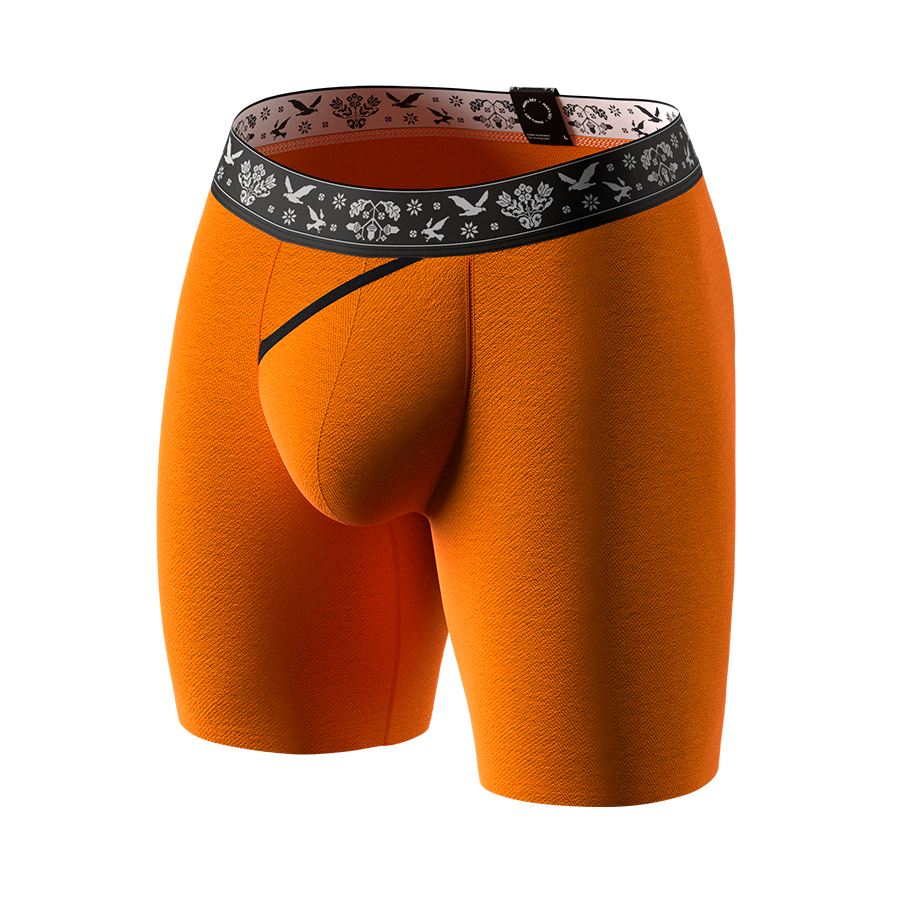 Мужские анатомические боксеры из хлопка, Ukrainian Long 2.0, оранжевый MansSet