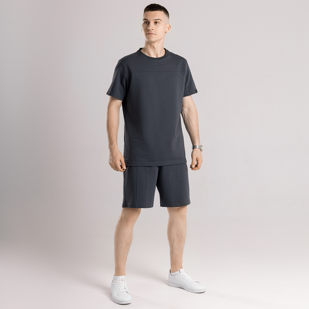 Чоловічий літній комплект шорти і футболка темно-сірий Pobedov Barel