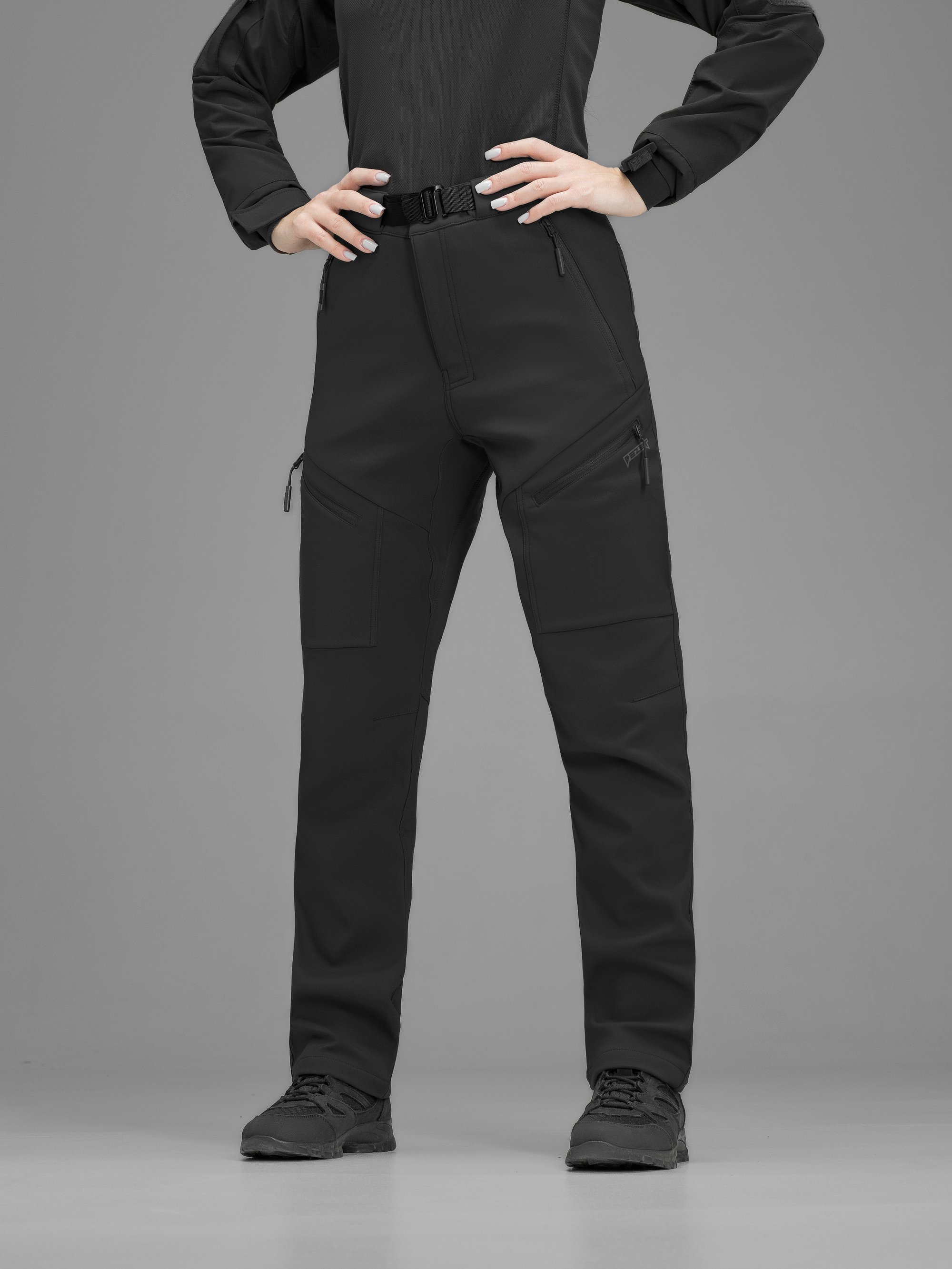 Штани карго тактичні жіночі Softshell BEZET Techwear чорний - Фото 5