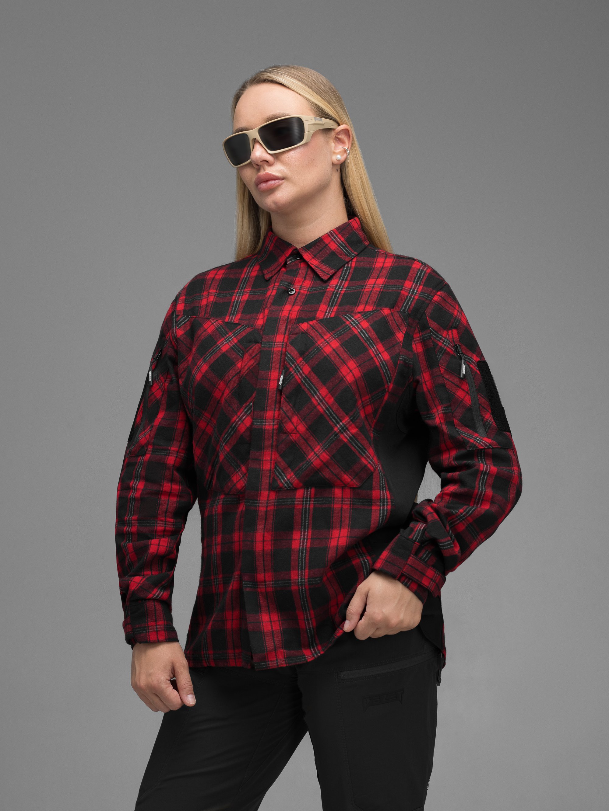 Сорочка фланелева жіноча BEZET Defender чорний/червоний - Фото 4