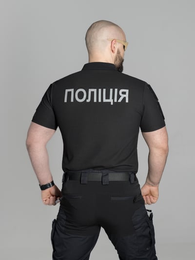 Футболка поло тактична BEZET Поліція рефлектив чорний - Фото 7