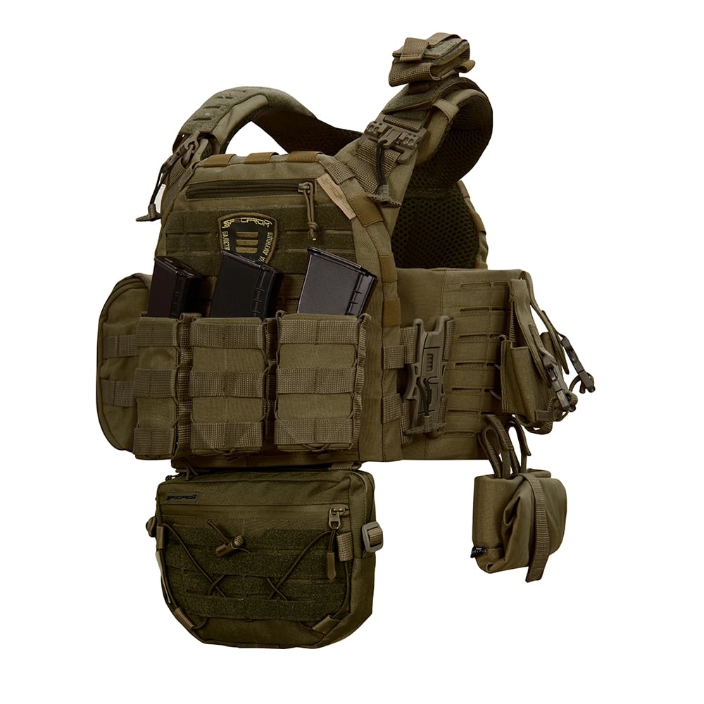 Плитоноска SPECPROM WARMOR Gen.5 V2 з повним комплектом підсумків Олива (без плит) СПЕЦПРОМ КР