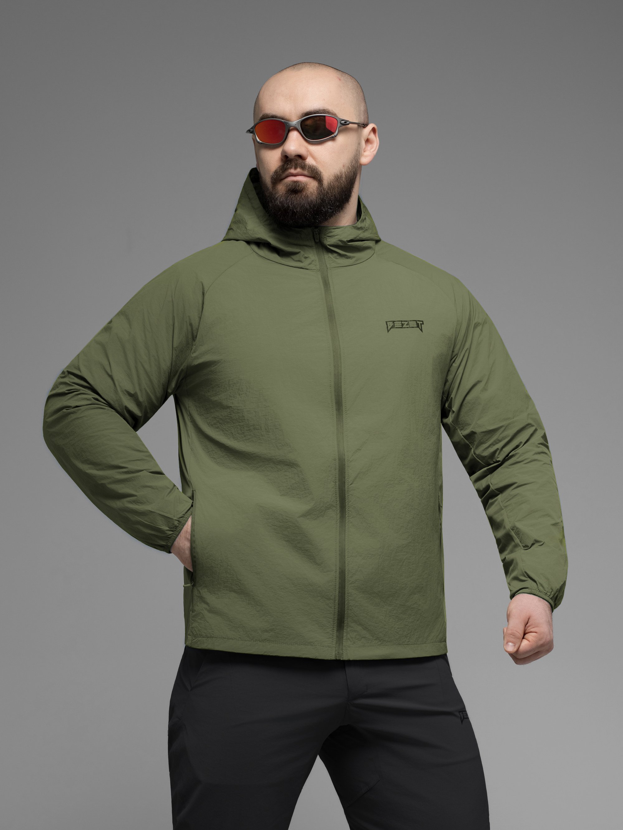 Куртка вітрівка BEZET Solguard UV 100 хакi - Фото 6