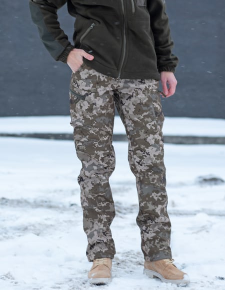 Жіночі тактичні штани Softshell на флісі Піксель