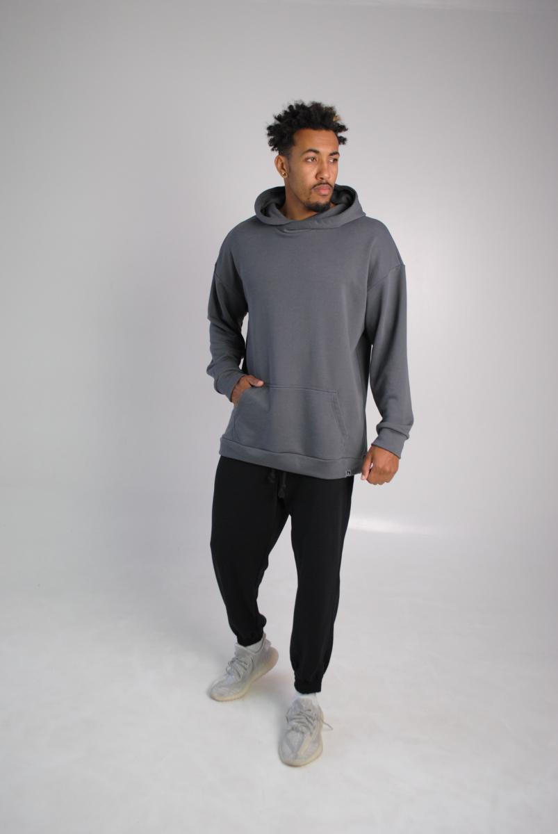 Худі оверсайз сірий Hi Mate