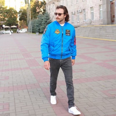 Бомбер MA-1 електрик з нашивками 831 БрТА Olymp - Фото 3