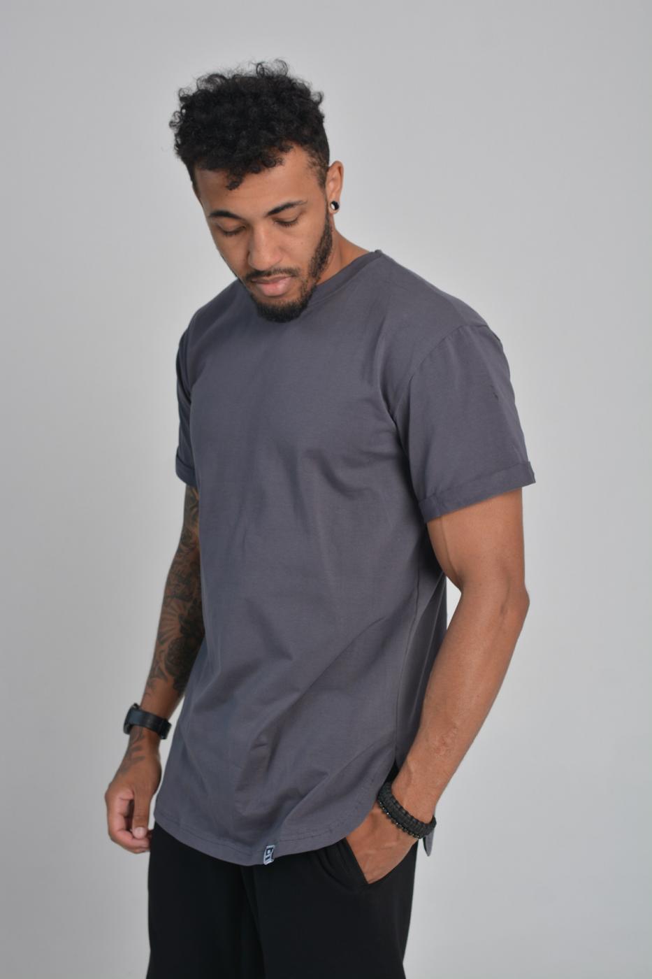 Футболка подовжена сіра Hi Mate