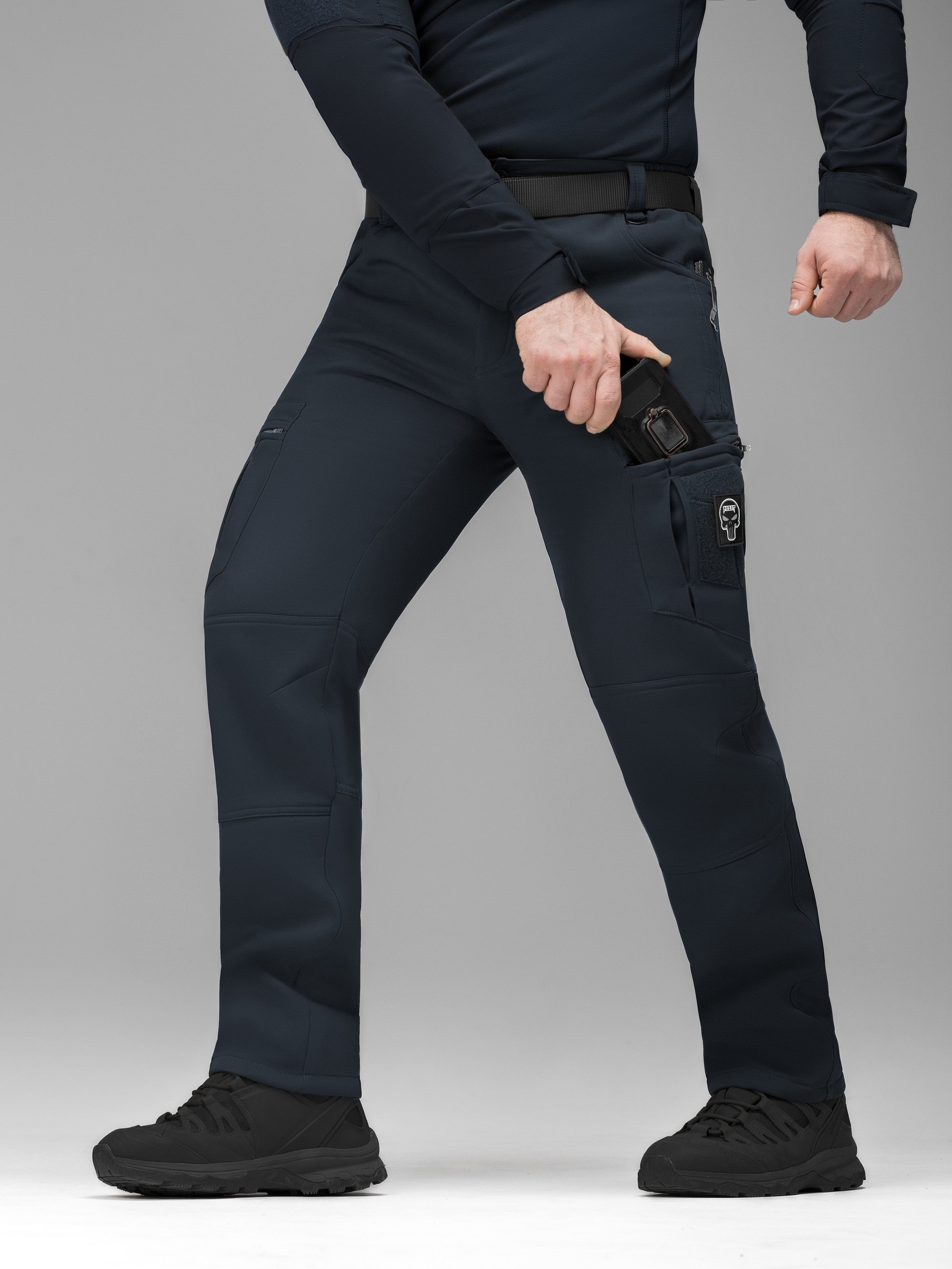 Зимові штани карго тактичні Softshell BEZET Ешелон синій - Фото 6