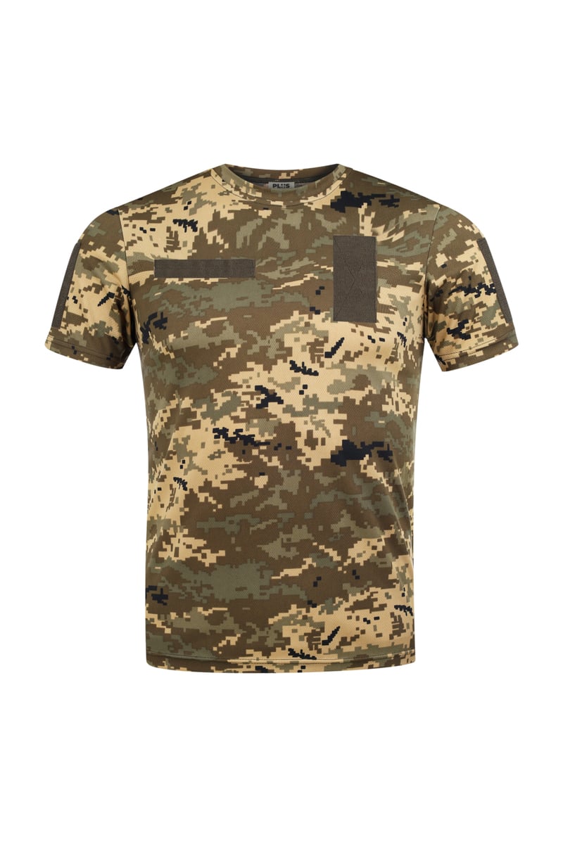 Тактична футболка з липучками Cool max, піксель PlusPlus