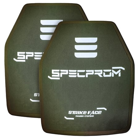 Комплект керамічних бронеплит SPECPROM 5-го класу 2.9 кг, 26 х 33 см Олива 2 шт