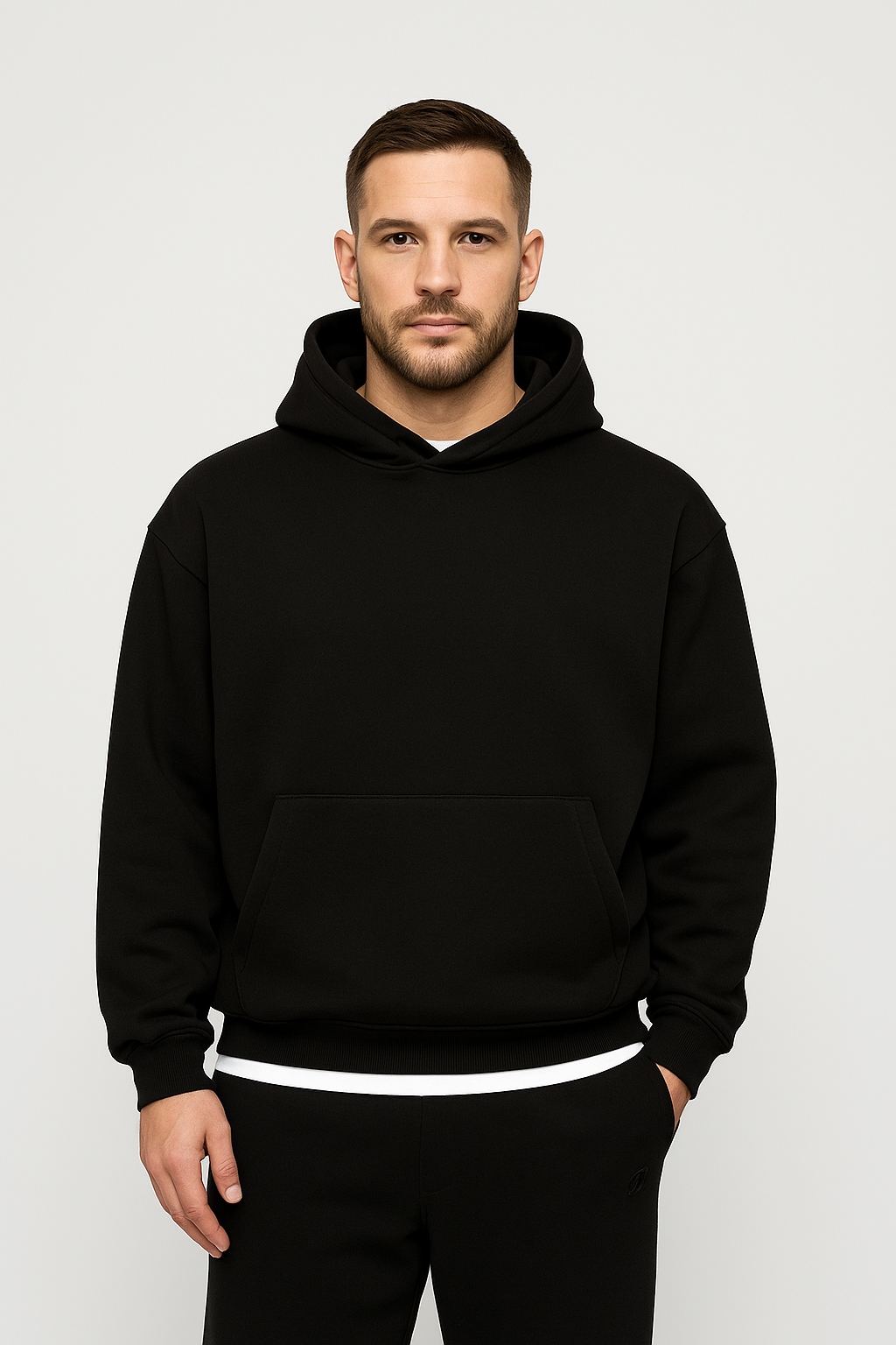 Худі чорний оверсайз від Sold-Out