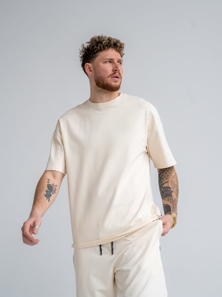 Чоловіча футболка Oversize Бежева