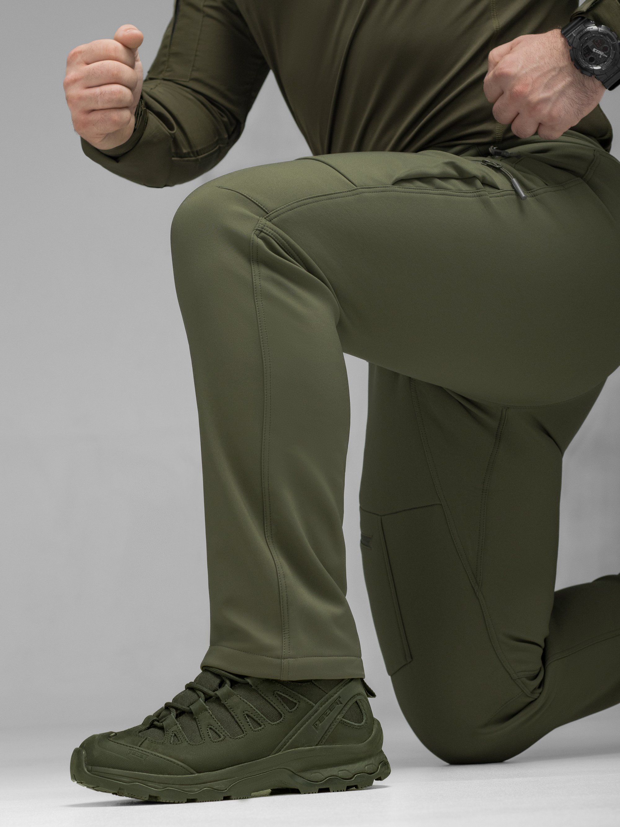 Штани карго тактичні Softshell BEZET Techwear хакі - Фото 9