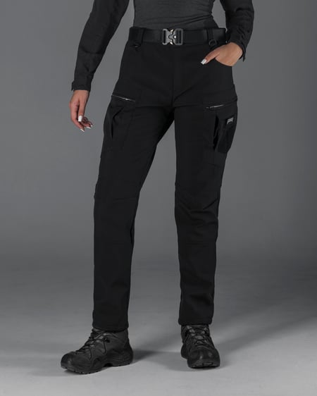 Зимові штани карго жіночі тактичні Softshell BEZET Ешелон чорні