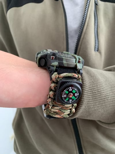 Чоловічий водостійкий тактичний годинник Hemsut Military з компасом - Фото 21