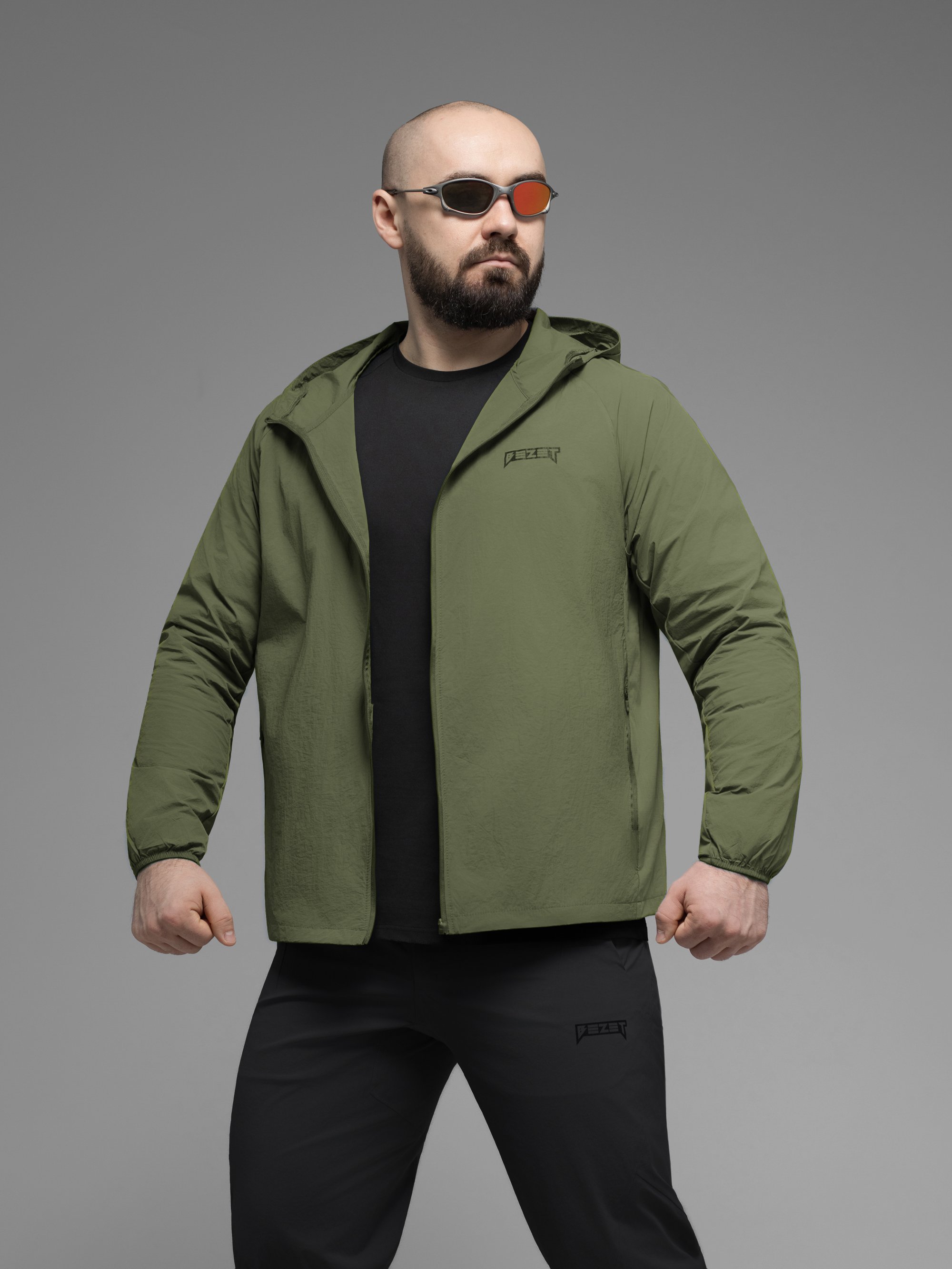 Куртка вітрівка BEZET Solguard UV 100 хакi - Фото 16